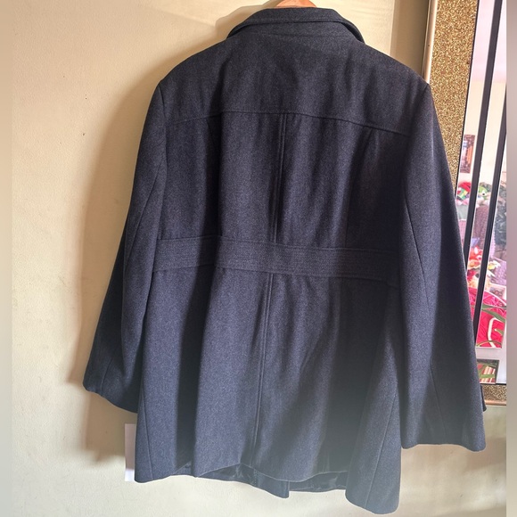 Kenneth Cole New York Plus SizeGrey Pea Coat Jacket - Picture 3 of 5